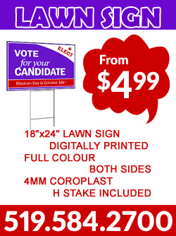 Electra Colour Kitchener Printing Lawn Signs